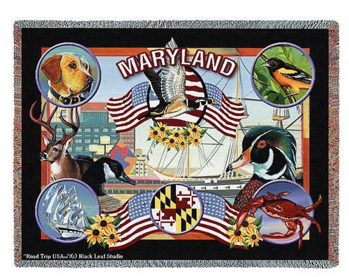 State of Maryland Cotton Throw Blanket