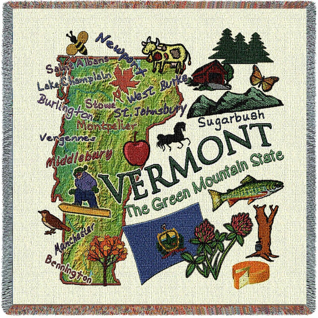 State of Vermont Cotton Lap Square