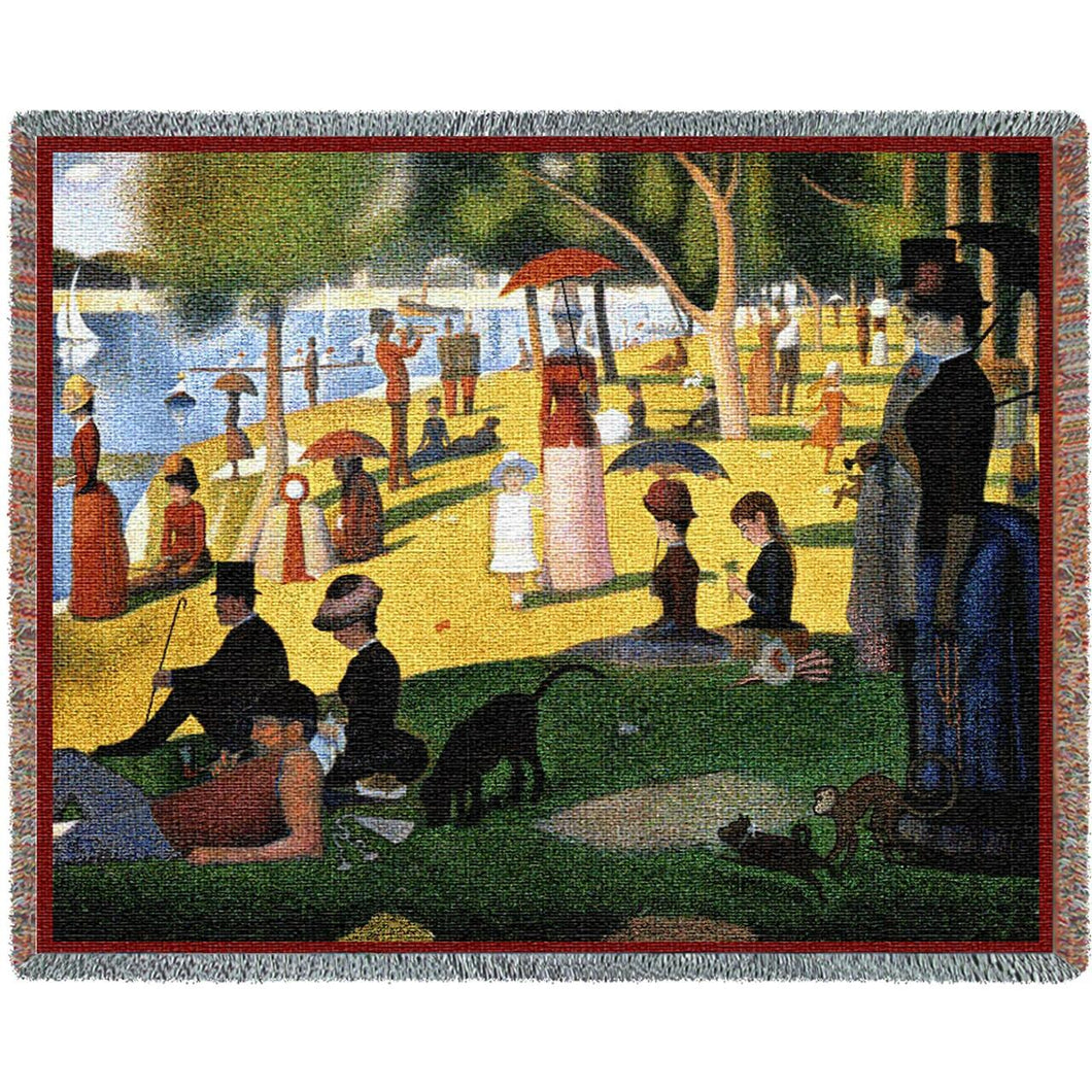 Seurat's A Sunday Afternoon on the Island of La Grande Jatte Cotton Throw Blanket