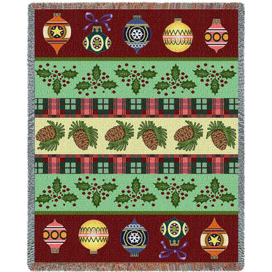 Christmas Banding Cotton Throw Blanket