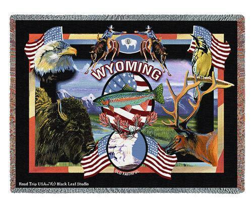 State of Wyoming Cotton Throw Blanket