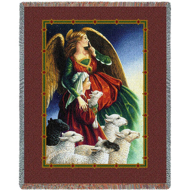 Shepherd Boy and Angel Cotton Throw Blanket