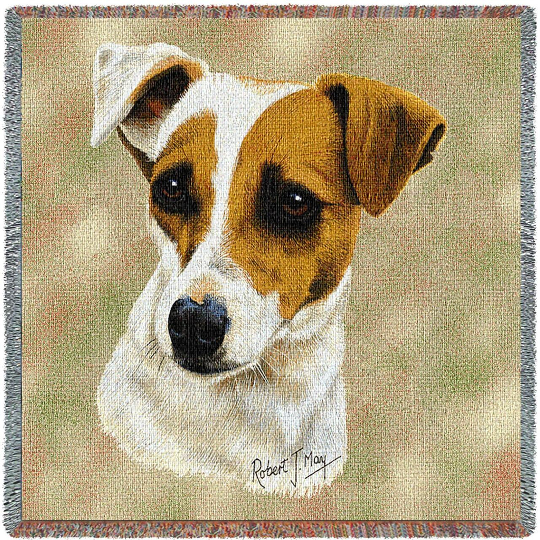 Jack Russell Terrier with Puppy Cotton Lap Square