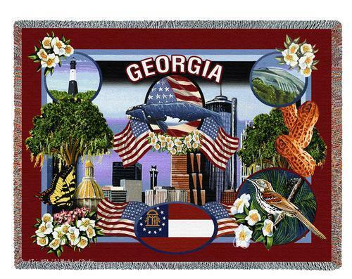 State of Georgia Cotton Throw Blanket