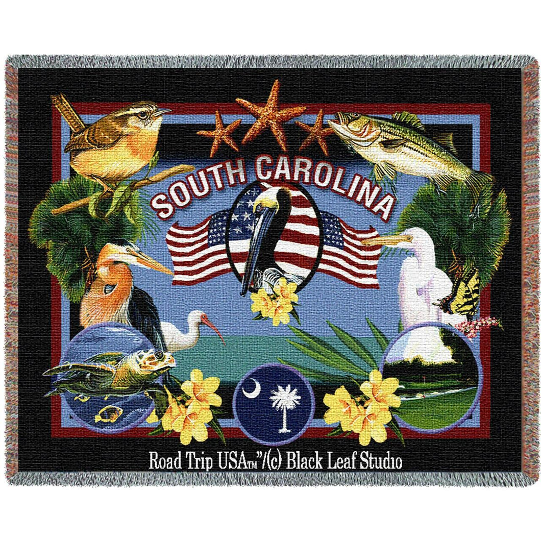 State of South Carolina Cotton Throw Blanket