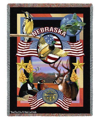 State of Nebraska Cotton Throw Blanket