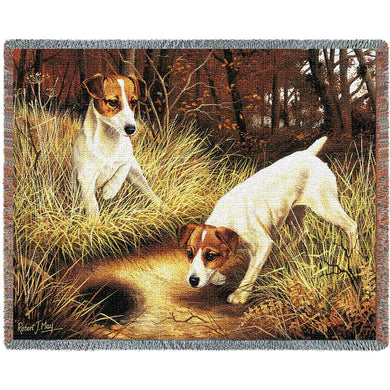 Jack Russell Terrier Cotton Throw Blanket