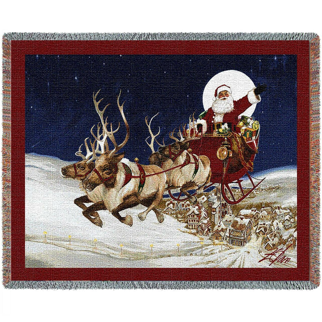 Merry Christmas to All Cotton Throw Blanket