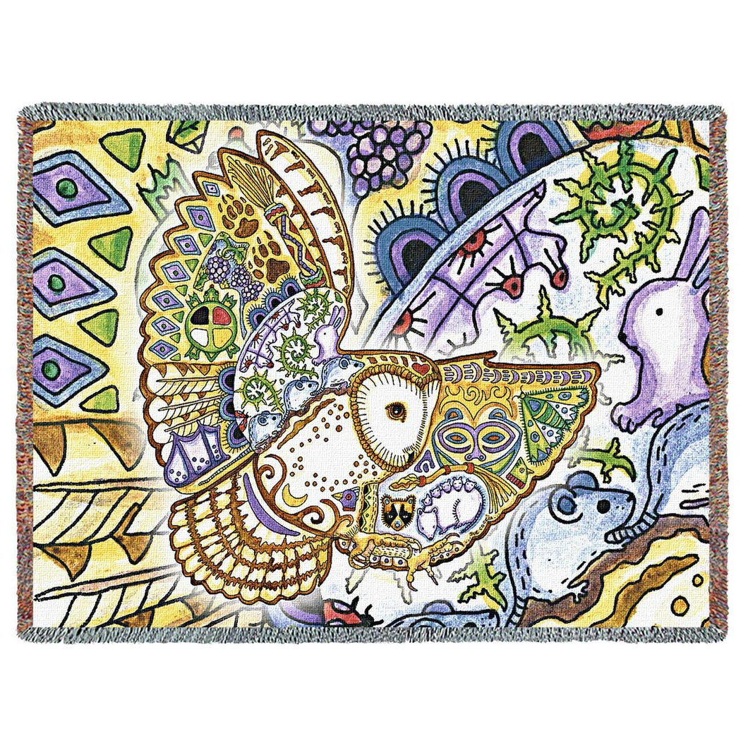 Barn Owl By Sue Coccia Cotton Throw Blanket