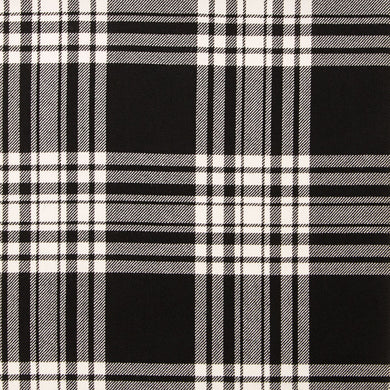 Menzies Black & White Modern Light Weight Tartan Fabric