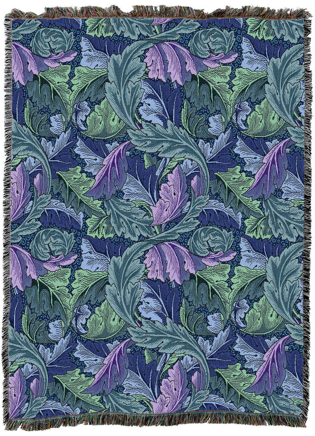 Acanthus Leaves Sea William Morris Arts and Crafts Throw Blanket