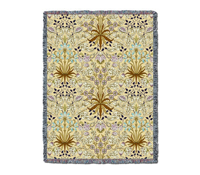Hyacinth Mauve William Morris Arts and Crafts Throw Blanket