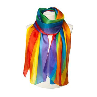 Rainbow Silk Large Habotai Silk Scarf