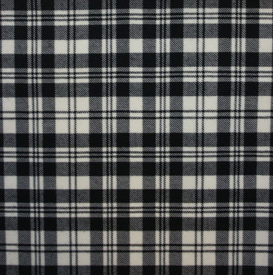 Scott Black & White Modern Light Weight Tartan Fabric