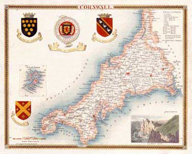 Cornwall Map Poster