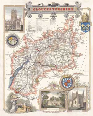 Gloucestershire Map Poster