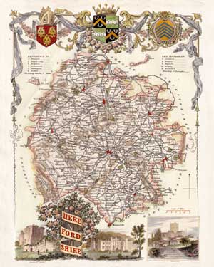 Herefordshire Map Poster
