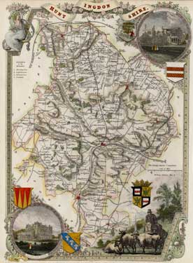 Huntingdonshire Map Poster