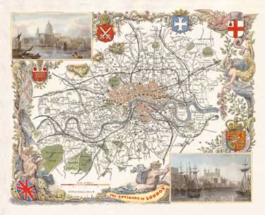 London Environs Map Poster