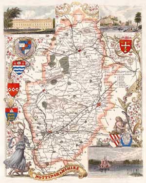 Nottinghamshire Map Poster