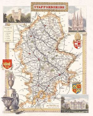 Staffordshire Map Poster