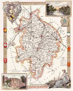 Warwickshire Map Poster