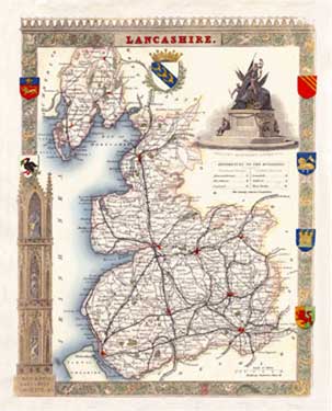 Lancashire Map Poster