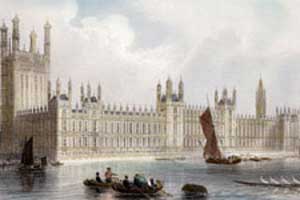 Houses Of Parliament London Engraving