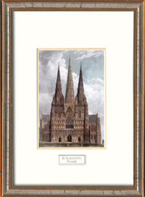 Litchfield Cathedral Staffordshire Framed Engraving