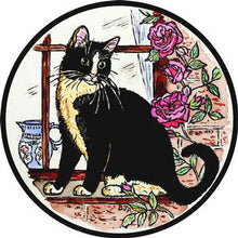 Load image into Gallery viewer, Black and White Cat Roundel
